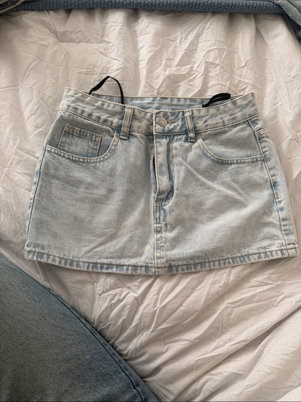 SHEIN Light Blue Washed Denim Mini Skirt